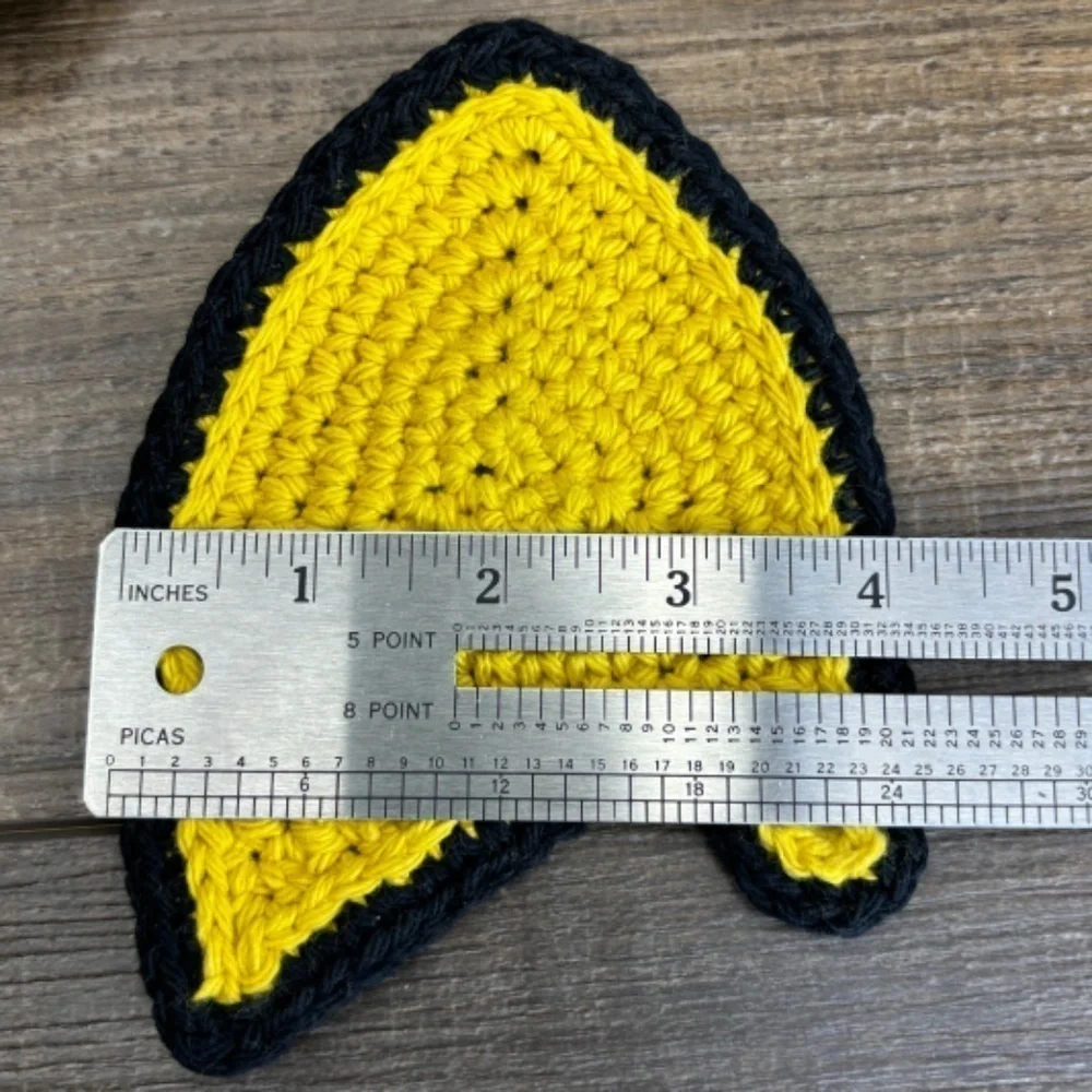 Coasters Star Trek Com Badge Shape Set of 2 Handcrafted Crochet by Seller Cotton